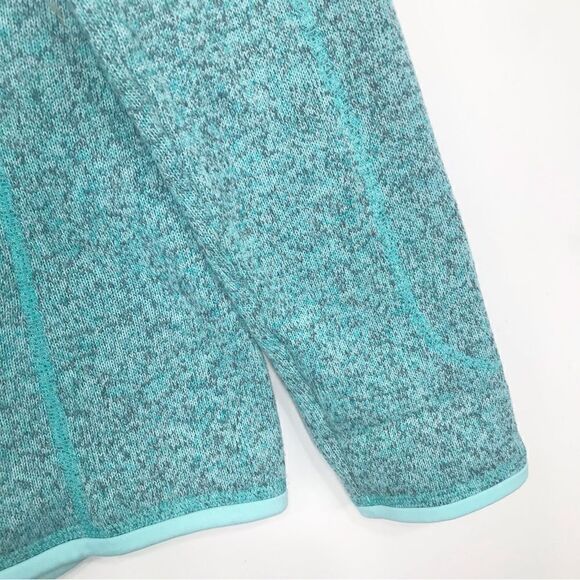 Patagonia Mint Green Gray Mottled Quarter Zip Knit Fleece Pullover - Picture 7 of 14